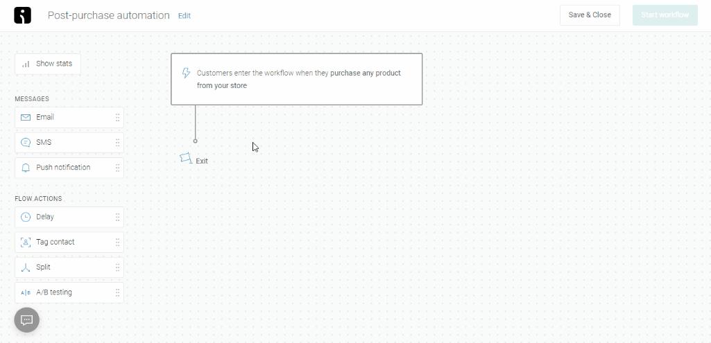 How to add sending message to an Omnisend automation animated