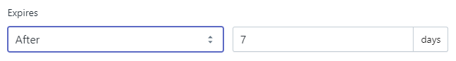 Set after how many days a code expires - Personal Discount app for Shopify