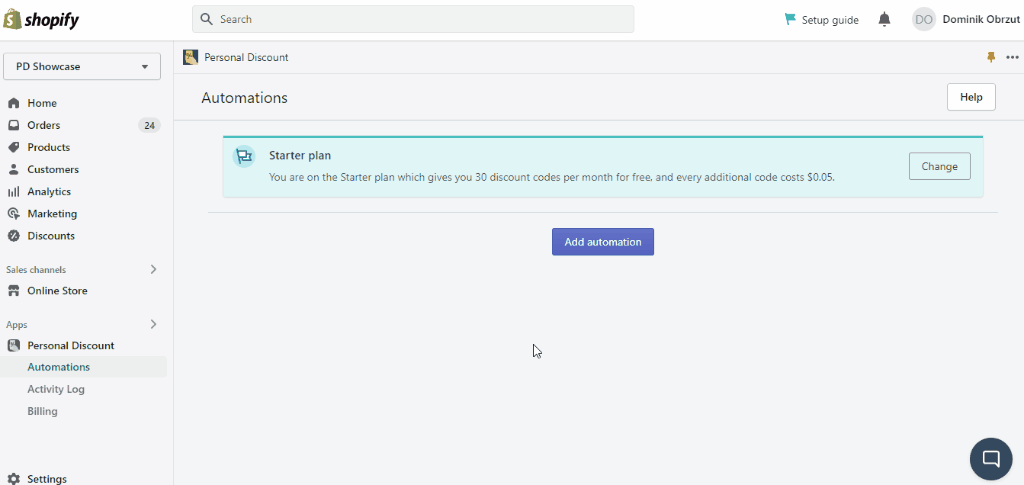 How to add Personal Discount automation animated