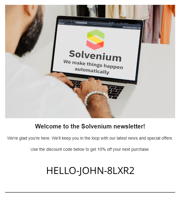 Shopify Personal Discount code in an email