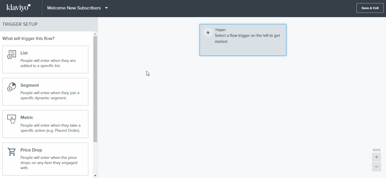 How to set Kaviyo flow trigger animated