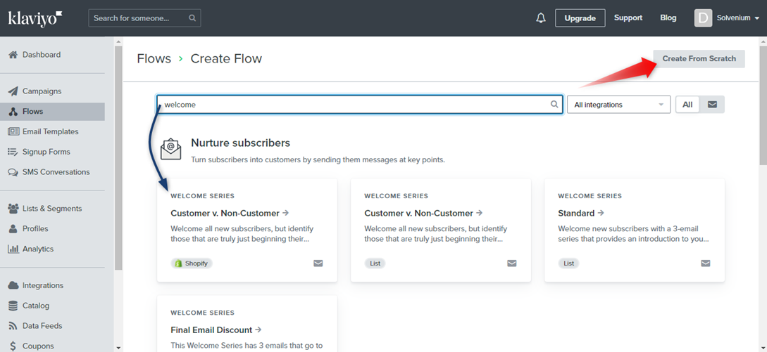 Create Kaviyo flow from scratch annotated
