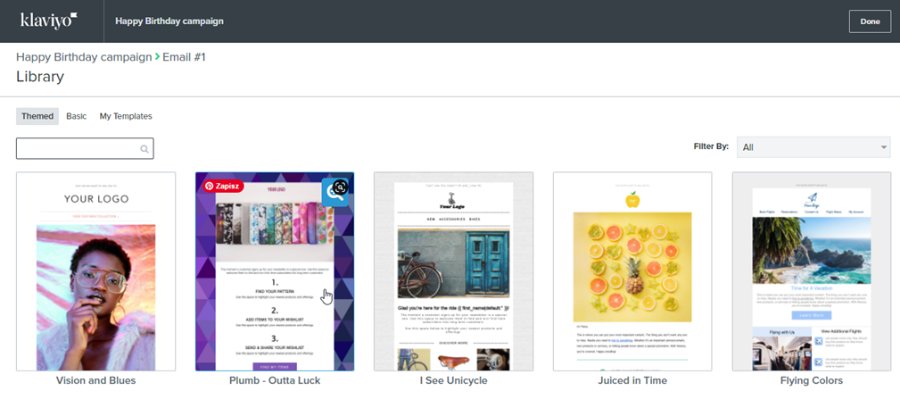 Klaviyo email templates library