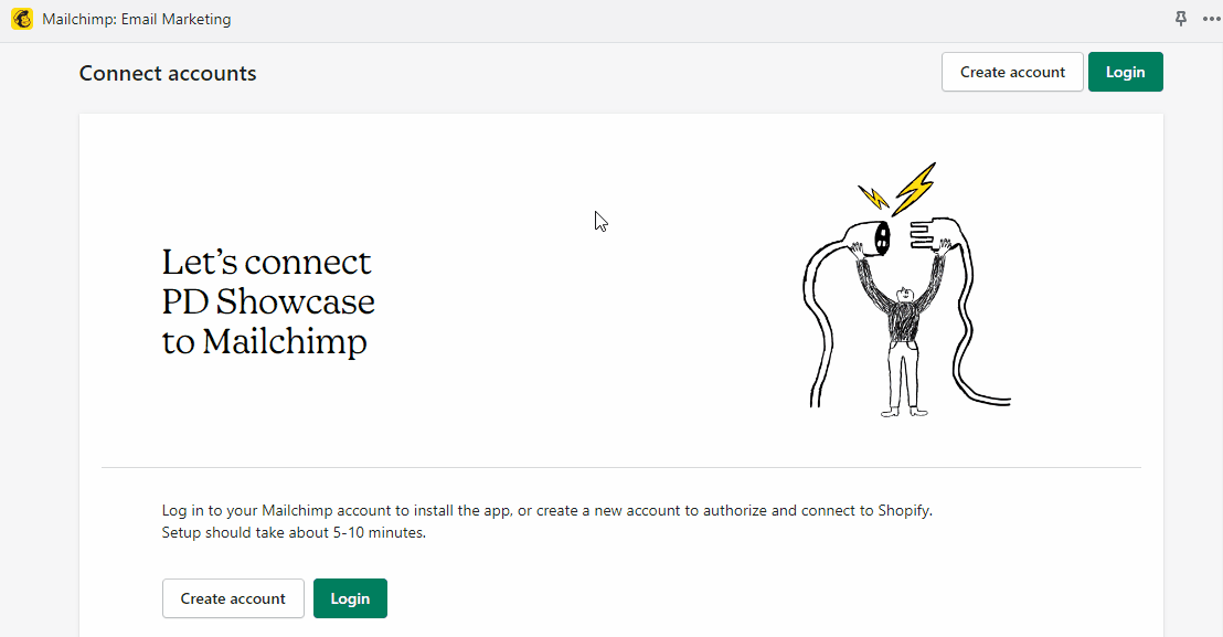 How to synchronize your Shopify store with the Mailchimp account animated