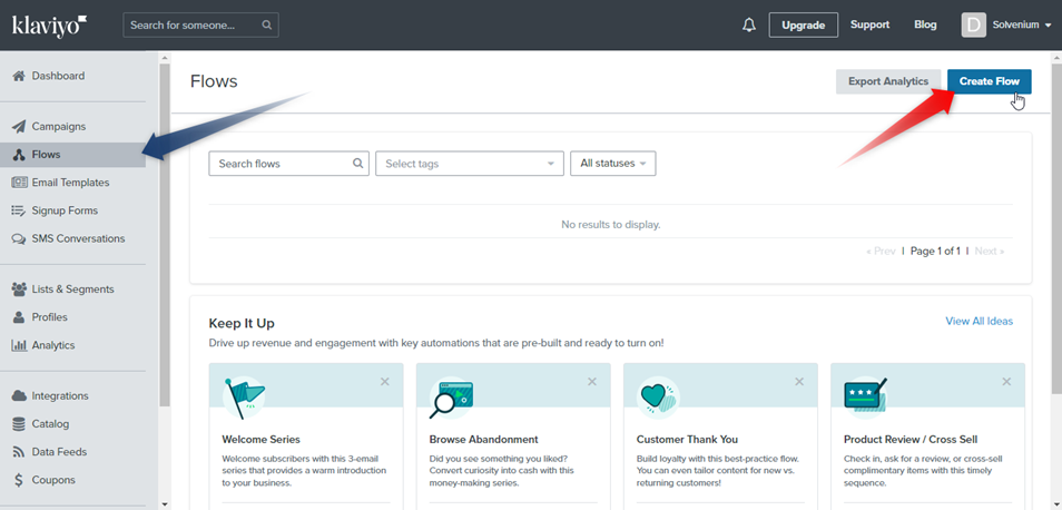 Create Klaviyo flow annotated